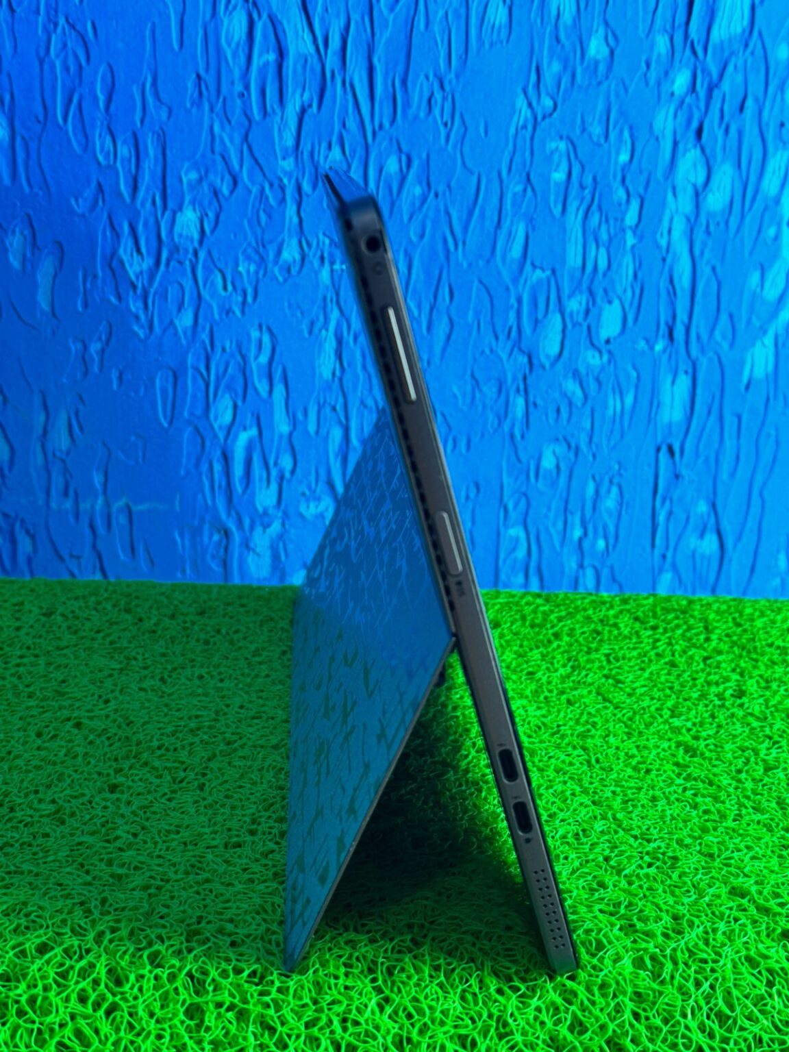 Side view of modern tablet device