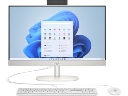 Modern desktop computer setup with slim monitor