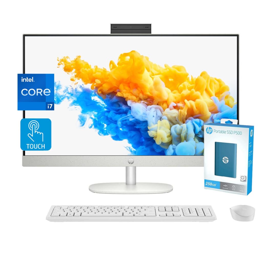 HP All-in-One 27” Desktop, Intel Core i7, 13th Gen, 16GB RAM, 1TB SSD, Touchscreen