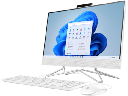 White HP All-in-One 27 inches desktop