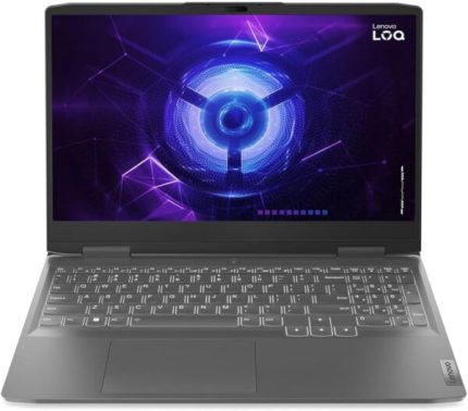 Lenovo LOQ 15.6 laptop front view with Illuminated Display