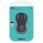 Logitech M185 Wireless Mouse with packaging and USB dongle